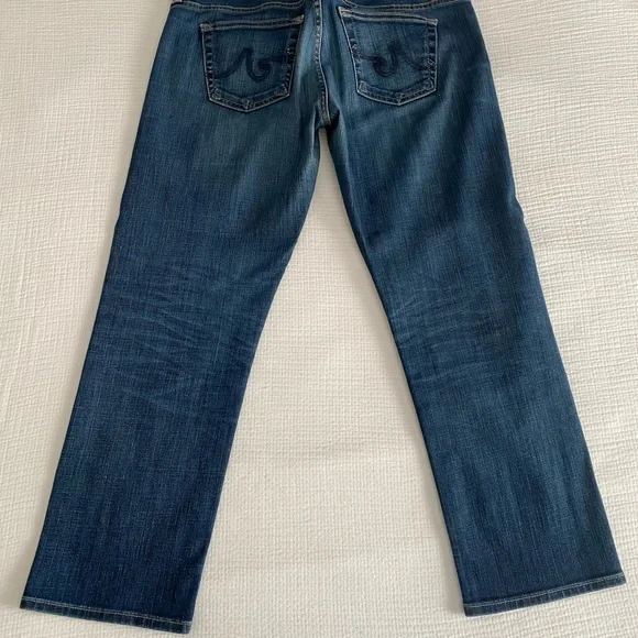 AG Adriano Goldschmied Women's Tomboy Dark Blue Cropped Jeans Sz 28 - Picture 2 of 7